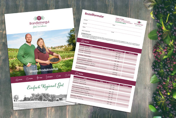 Gestaltung Produktfolder + Bestellformular - Brandleitnergut