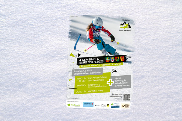 Gestaltung Flyer 4-Gemeinden-Skitag - Ski Racing Team Neuhofen