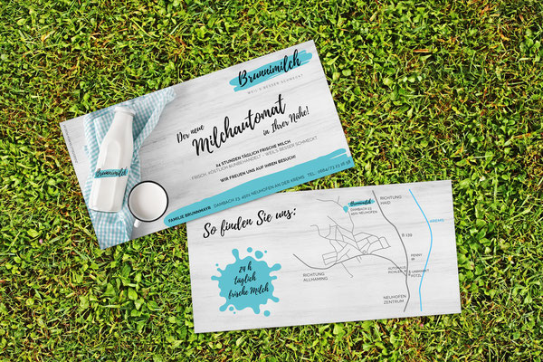 Logo- und Flyergestaltung - Brunnimilch