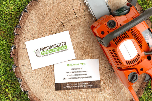 Forstarbeiten Andreas Boxleitner - Logo- und Geschäftsdrucksortengestaltung