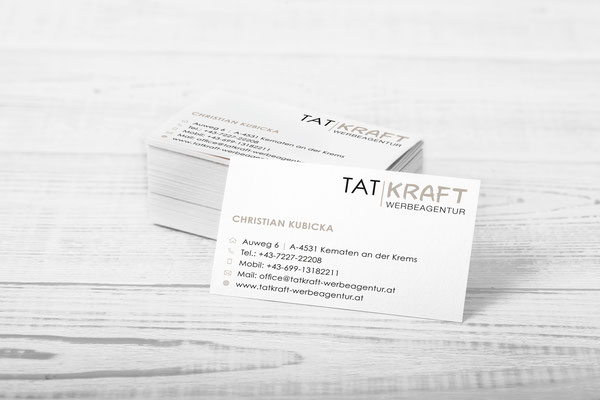 Visitenkarten – Tatkraft Werbung GmbH