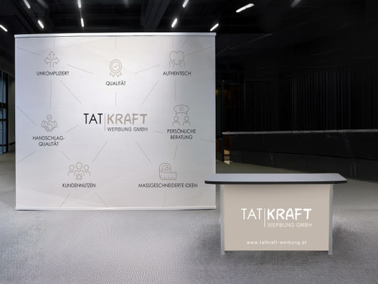 Messestand (Zip-Wall) und Pop-Up-Theke - Tatkraft Werbung GmbH
