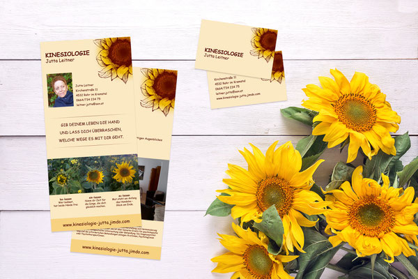 Visitenkarten, Flyer – Kinesiologie Jutta Leitner
