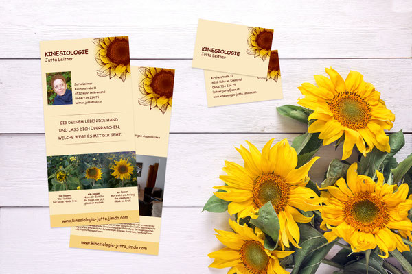 Visitenkarten, Flyer – Kinesiologie Jutta Leitner