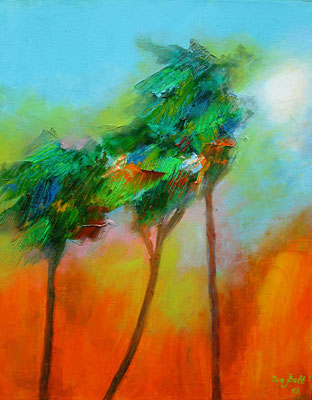 Landschaft mit Palmen  Öl / Leinwand 50 x 40 cm, 450 €