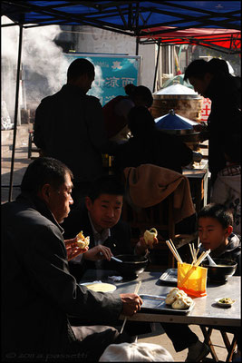 On Sunday morning at a food market in Qufu