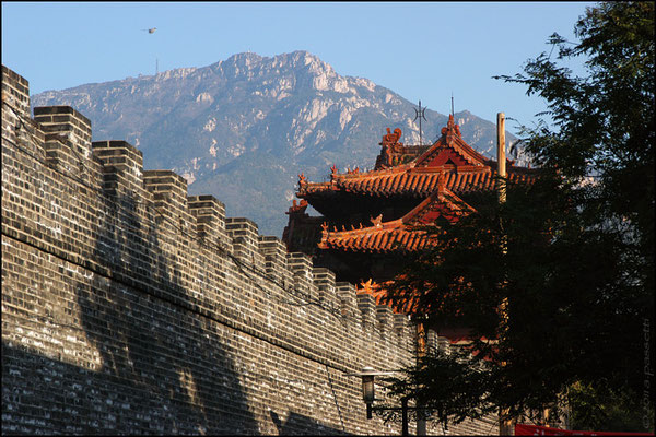 Dai Temple in Tai'an and Taishan on the background