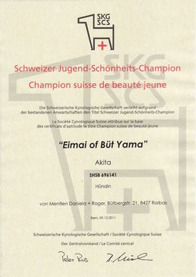 © Akita Zucht "of Büt Yama" | Schweizer Jugend Champion