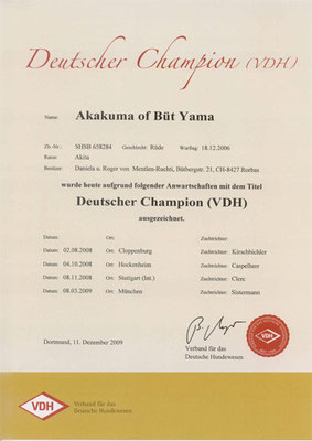 © Akita Zucht "of Büt Yama" | Deutscher Champion