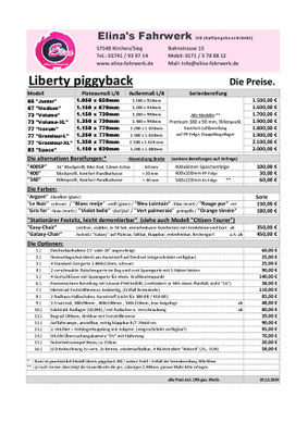 Preisliste Liberty-piggyback
