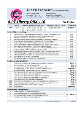 Preisliste 4-PT Liberty mit DBX-110-Box