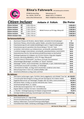 Preisliste Citizen-Incluser