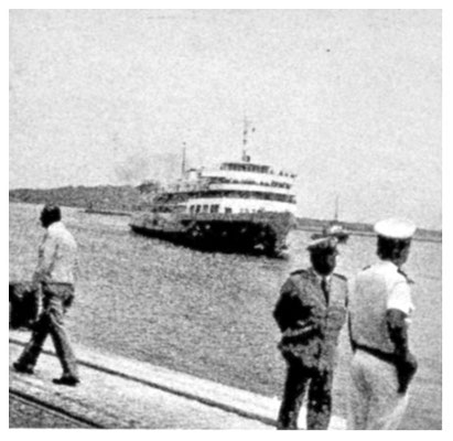 Die "Ciudad de Parana" mit den Gästen läuft in Montevideo ein.