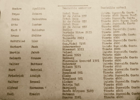 Listen mit Namen aller Internierten mit den anfänglichen Wohnadressen und dem zukünftigen Quartier - Pos. 1-3