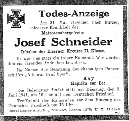 Die Todesursache von Josef Schneider ist nicht genau bekannt - vermutlich eine Infektionskrankheit.