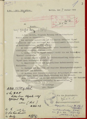 Anfrage SKL v. 07. Januar 1940
