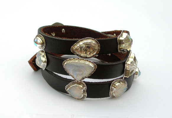 White leather wrap bracelet