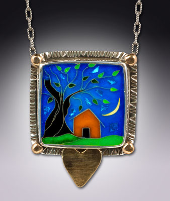 Cloisonne enamel Home is Where the Heart Is 