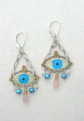 Cloisonne enamel Evil eye earrings #1