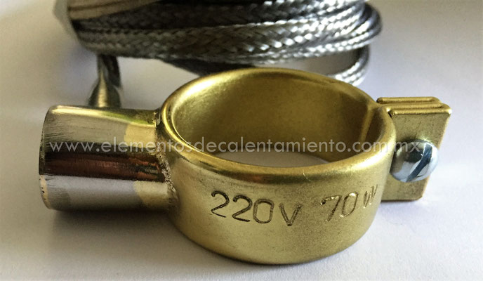 Banda blindada en latón caja especial salida horizontal, terminal flexible con malla inoxidable. 