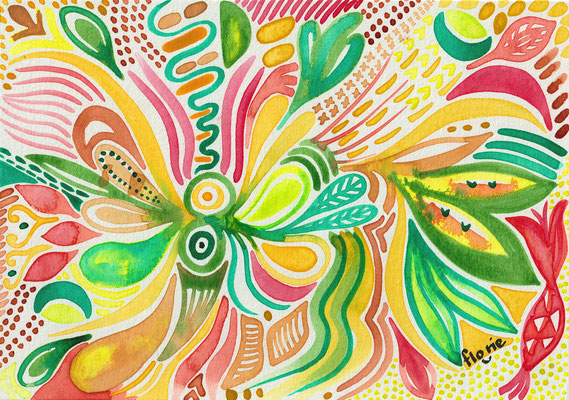 Dragonfly, 08.2018 - Aquarelle sur papier (14,8x10,5cm)