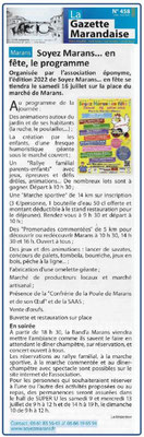 Soyez Marans en fête - La Gazette - Juillet 2022
