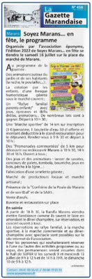 Soyez Marans en fête - La Gazette - Juillet 2022
