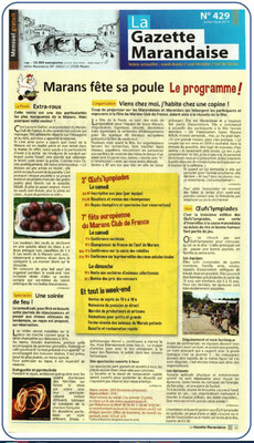 Marans fête sa poule 2019 - La Gazette marandaise - Juillet 2019 - Encart 1