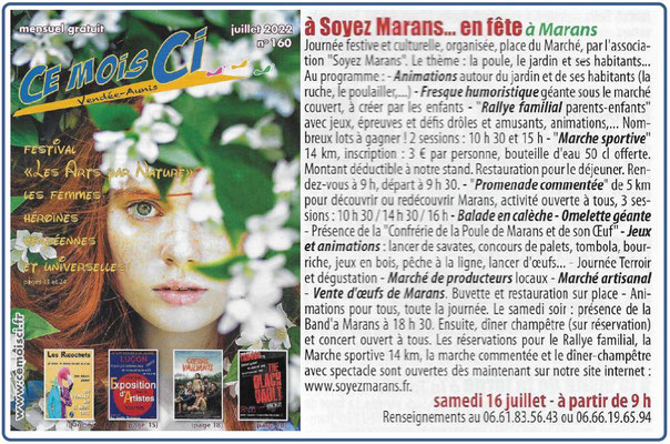Soyez Marans en fête - Ce mois-ci - Juillet 2022