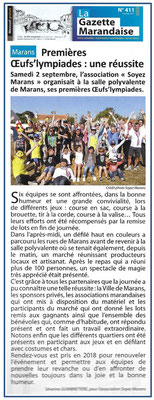 1res Oeufs'lympiades - Samedi 2 septembre 2017 - Remerciements