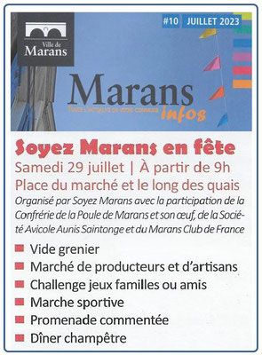 Soyez Marans en fête - Marans Infos - Juillet 2023