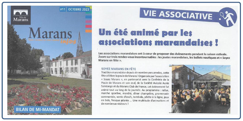 Soyez Marans - Bilan mi-mandat Marans - Octobre 2023