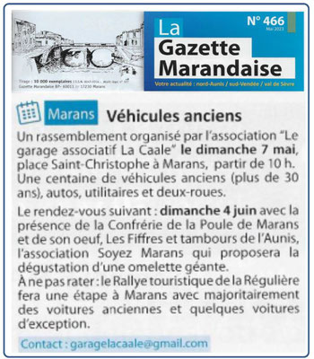 Soyez Marans en fête - La Gazette - Mai 2023
