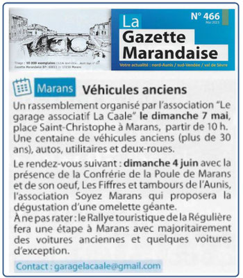 Soyez Marans en fête - La Gazette - Mai 2023