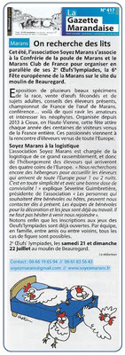 2e oeufs'lympiades - 2018 - La Gazette marandaise - Mai 2018