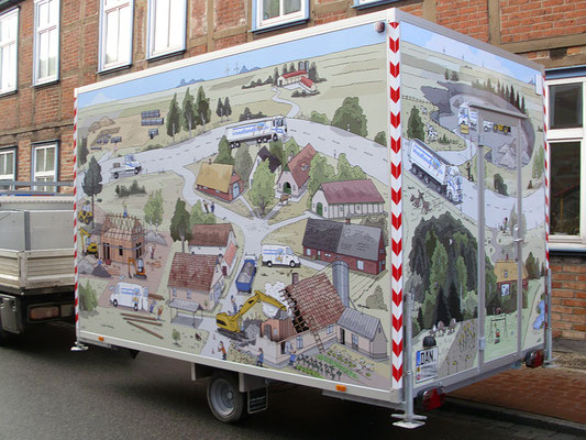 Bildmotiv "Bauwagen als Werbeträger". (c) H. Mercker