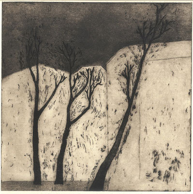 Häuser und Bäume, 2007, Aquatinta, 25x25