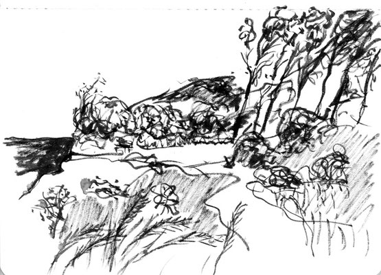 Steilküste, 2014, Handzeichnung, 15x20