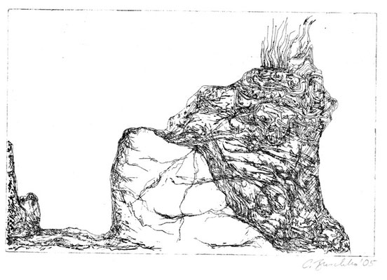 Ohne Titel, 2004, Strichätzung, 10x12