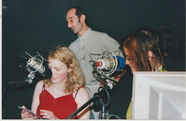 Im Radiostudio mit Radiokollegin und Sängerin Silke Scharf und Studiogast Daniela 