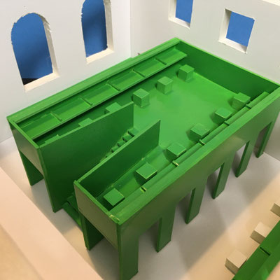 Alte Physik Tübingen Modell des Lesesaals mit Lernlandschaft