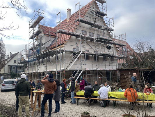 Altes Schulhaus Tübingen-Derendingen, Richtfest im Dezember 24