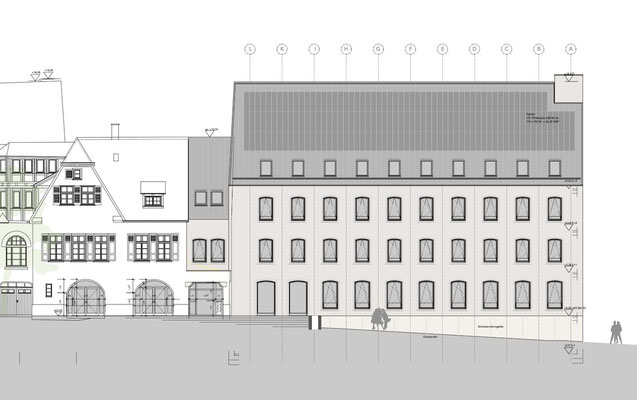 Rathaus Pfullingen, Nordwestseite