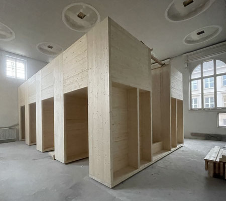 Alte Physik Tübingen, der Lesewürfel ist aufgerichtet