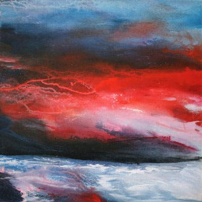Abend Liebe    50x50x4       Acryl auf Leinwand
