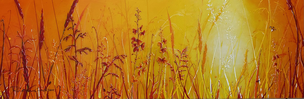 Lichtblick.  Mixed Media auf Leinwand.   120x40.       20251800