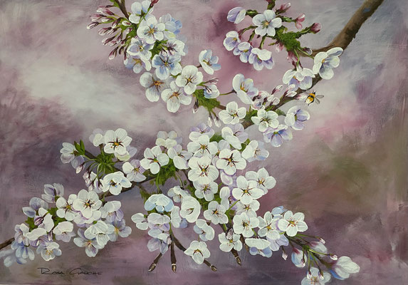 Verkauft!  in der Blüte    100x70    Acryl auf Leinwand                          20231900