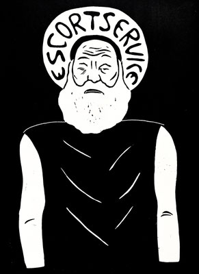 Lichtvolles Erkennen (Josef), 2026, Linolschnitt, 42 x 30 cm