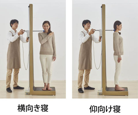 寝姿勢測定 立った状態での測定 / フィットする眠りを提案するスリープキューブ和多屋