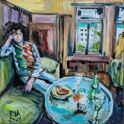 Liebighaus Cafe, Sachsenhausen 40x40cm Acrylic on Canvas